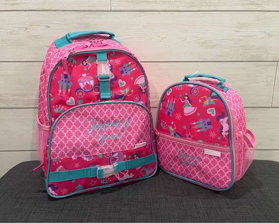 Children's All Over Print Backpack and Lunchbox Set Stephen Joseph with Embroidery Personalization