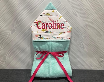 Monogrammed Hooded Baby Towel: Custom Embroidered Kids Bath Towel