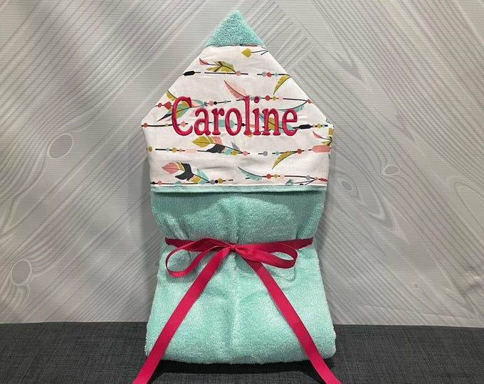 Monogrammed Hooded Baby Towel: Custom Embroidered Kids Bath Towel