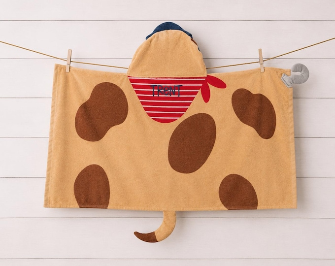 Children's Hooded Beach Towel FREE Personalization Embroidery