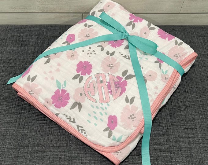 Personalized Muslin Stroller Blanket for Baby - Customizable Soft and Breathable