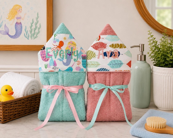 Personalized Big Brother Little Brother Hooded Towel Set