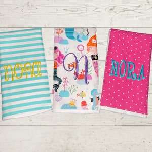 Spucktücher mit Monogramm, 3er Set.