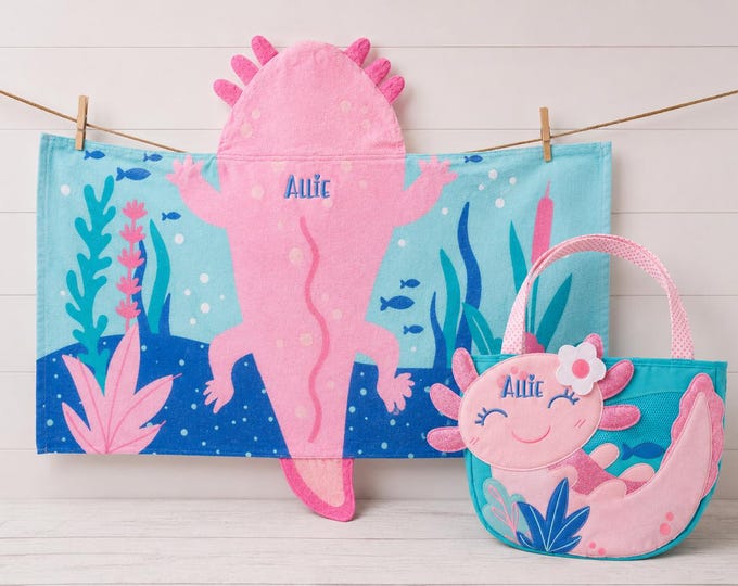 Hooded Towel and Beach Tote with Toys
