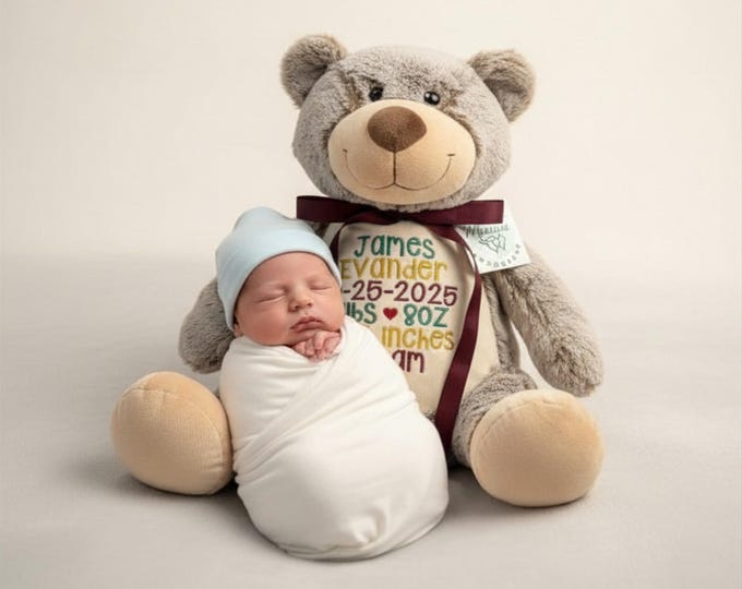 Personalized Stuffed Animal: Embroidered Keepsake Gift