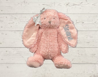 Personalized Plush Bunny: Long Ear Stuffed Animal, Embroidered Name