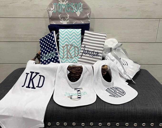 The Fairy Godmother Baby Gift Basket, Custom for boy or girl, baby shower gift, new baby present, monogrammed baby gift basket