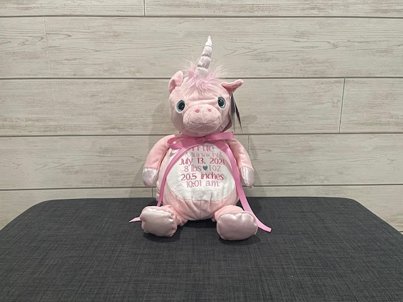 Personalized Stuffed Animal - Perfect Gift for Baby Showers Baptisms Adoptions Birthdays - Unique and One-of-a-kind Keepsake