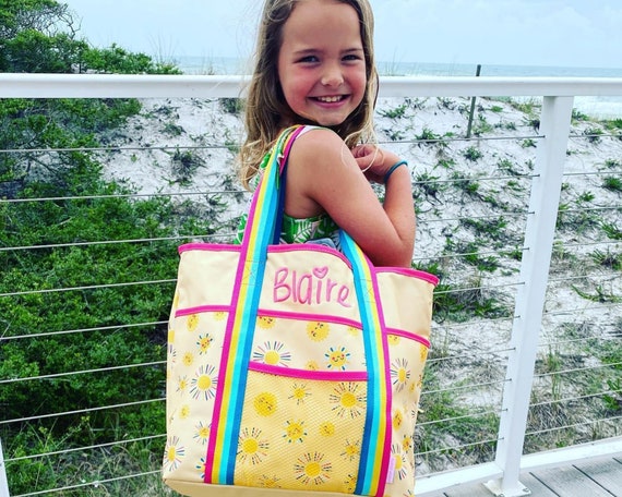 Children's Beach Tote with Embroidery Personalization