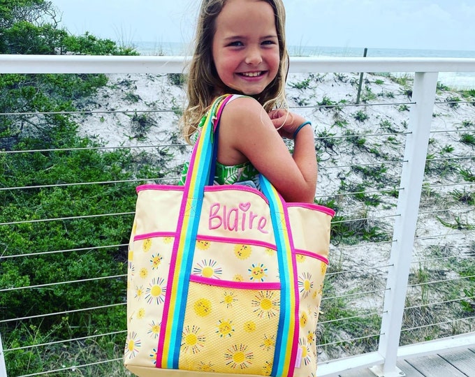 Children's Beach Tote with Embroidery Personalization