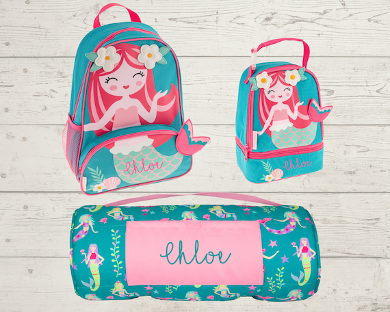 Children's Nap Mat Sidekick Backpack and Lunch Pal Set with Embroidery Personalization