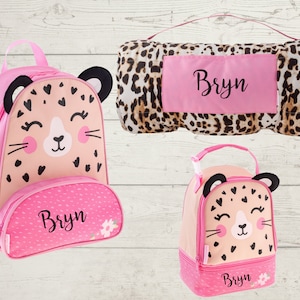Ensemble sac à dos Sieste Mat Sidekick pour enfants et déjeuner avec broderie personnalisée