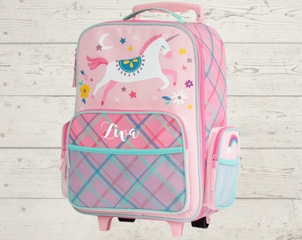 Children's Rolling Luggage FREE Embroidery Personalization Carry On Size Luggage