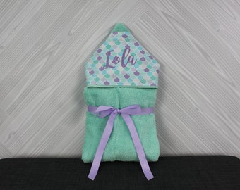 Monogrammed Hooded Baby or Kids Towel. Custom made to order for boy or girl. Perfect baby shower or birthday gift.