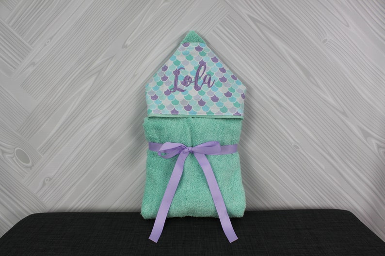 Monogrammed Hooded Baby or Kids Towel. Custom made to order for boy or girl. Perfect baby shower or birthday gift. image 1