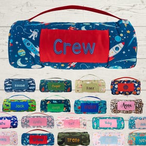 Personalized Kids Nap Mat: Attached Blanket & Pillow, Daycare, Preschool