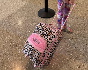 Children's All Over Print Rolling Luggage: Embroidery Personalization