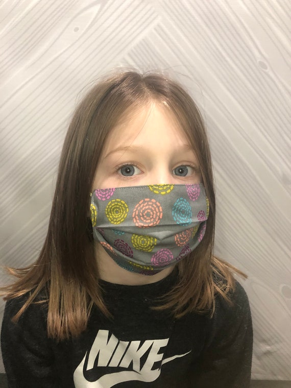 Child Face Mask, Reversible Face Mask, Washable Face Covering, Reusable Face Mask, 100% Cotton Face Mask, Double Layer, Made in the USA