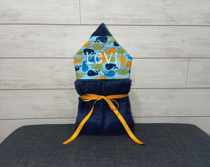 Monogrammed Hooded Baby Towel: Custom Embroidered Kids Bath Towel