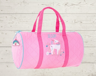 Children's Quilted Duffel Bag with Embroidery Personalization
