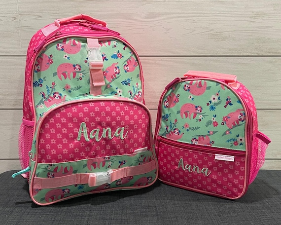 Children's All Over Print Backpack and Lunchbox Set Stephen Joseph with Embroidery Personalization
