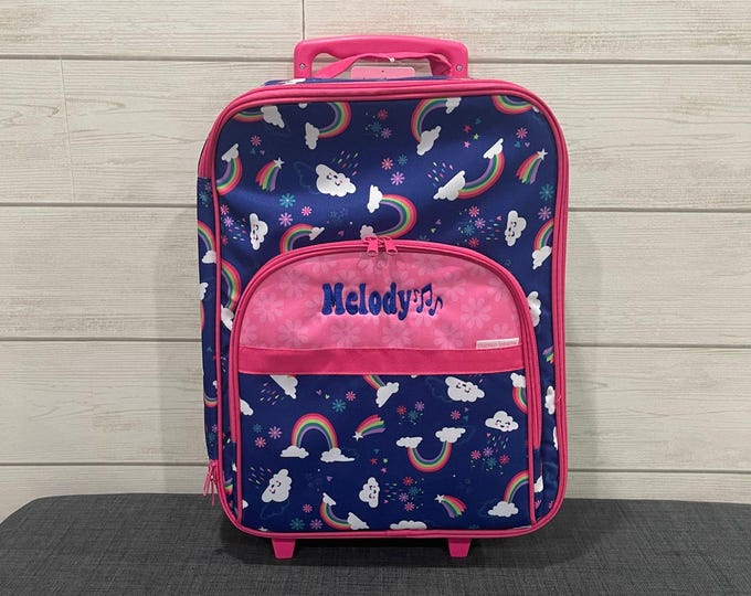Children's All Over Print Rolling Luggage: Embroidery Personalization