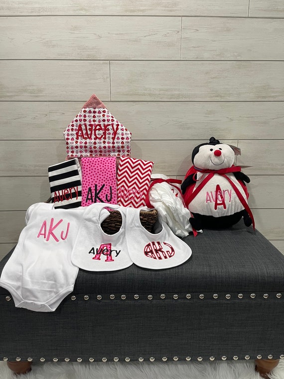 I Want It All Baby Gift Basket, Custom for boy or girl, baby shower gift, new baby present, monogrammed baby gift basket