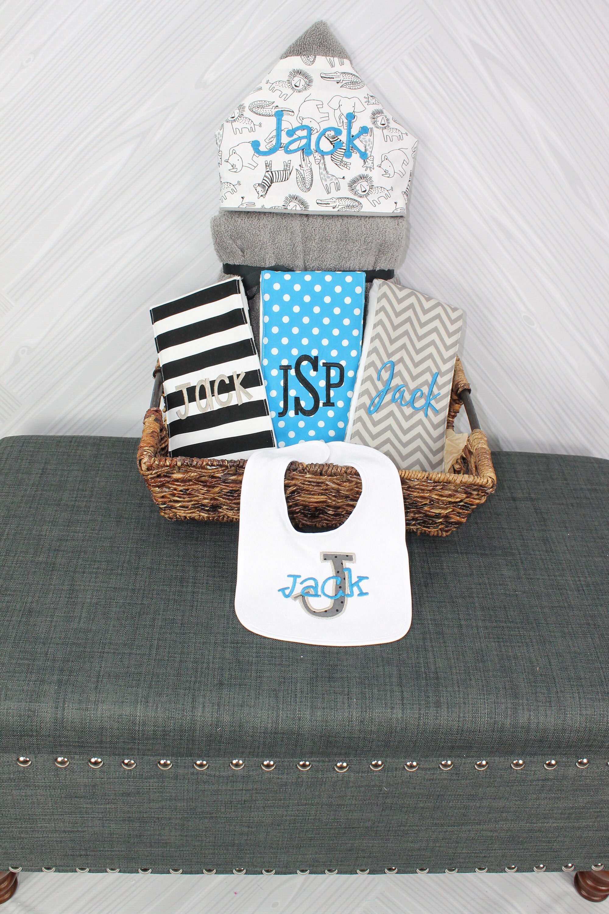 The Original Baby gift basket Custom for boy or girl monogrammed