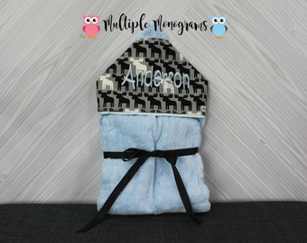 Monogrammed Hooded Baby or Kids Towel. Custom made to order for boy or girl. Perfect baby shower or birthday gift.