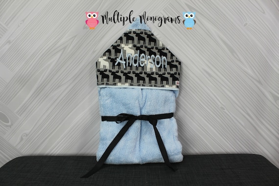 Monogrammed Hooded Baby or Kids Towel. Custom made to order for boy or girl. Perfect baby shower or birthday gift.