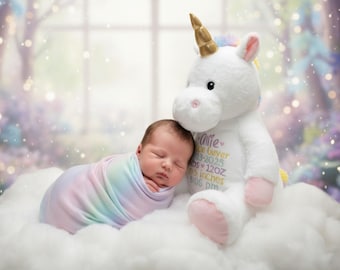 Personalized Embroidered Stuffed Animal: Baby Shower Keepsake