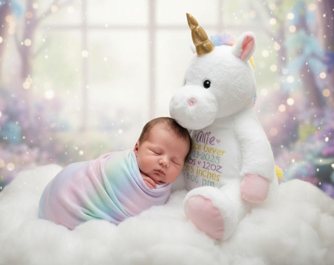 Personalized Embroidered Stuffed Animal: Baby Shower Keepsake