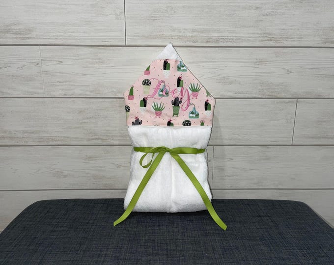 Monogrammed Hooded Baby Towel: Custom Embroidered Kids Bath Towel