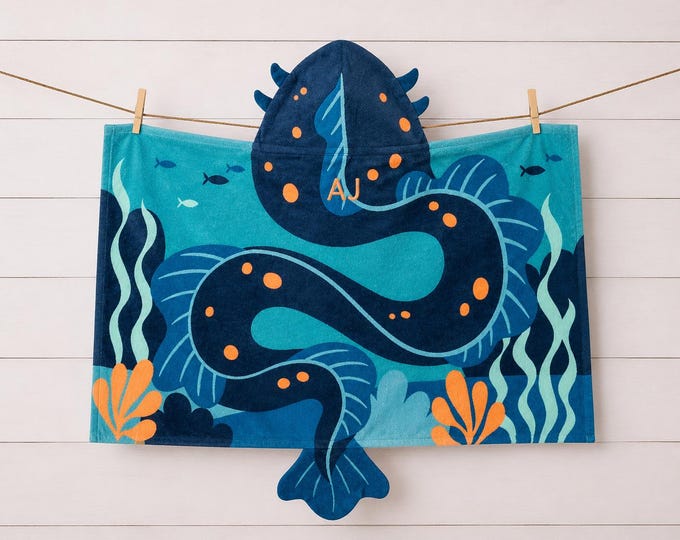 Children's Hooded Beach Towel FREE Personalization Embroidery