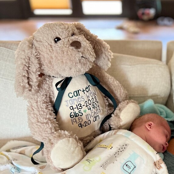 Personalized Stuffed Animal - Perfect Gift for Baby Showers Baptisms Adoptions Birthdays - Unique and One-of-a-kind Keepsake