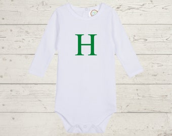Embroidery Monogrammed Bodysuit for Baby Boy with long sleeves