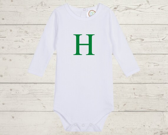 Embroidery Monogrammed Bodysuit for Baby Boy with long sleeves