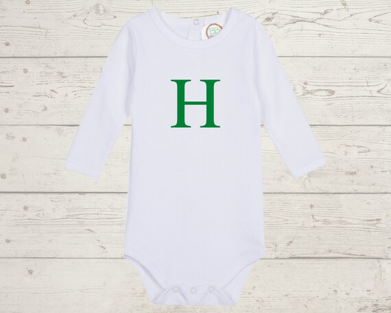 Embroidery Monogrammed Bodysuit for Baby Boy with long sleeves