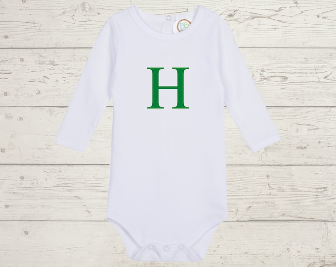 Embroidery Monogrammed Bodysuit for Baby Boy with long sleeves