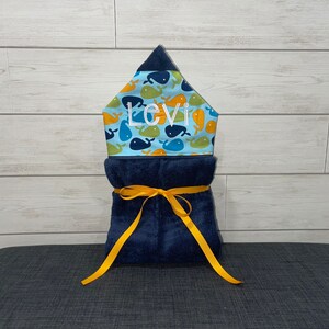 Monogrammed Hooded Baby or Kids Towel. Custom made to order for boy or girl. Perfect baby shower or birthday gift.