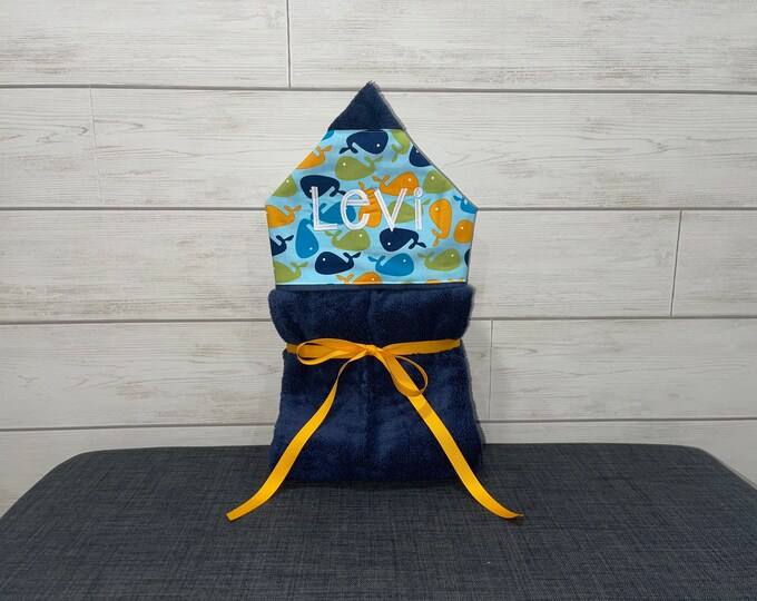 Monogrammed Hooded Baby Towel: Custom Embroidered Kids Bath Towel