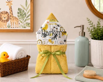 Monogrammed Hooded Baby Towel: Custom Embroidered Kids Bath Towel
