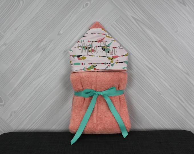 Monogrammed Hooded Baby Towel: Custom Embroidered Kids Bath Towel