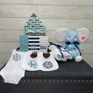 Ich will alles Baby-Geschenkkorb, Zoll für Jungen oder Mädchen, Babypartygeschenk, neues Babygeschenk, Babygeschenkkorb mit Monogramm