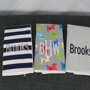 Spucktücher mit Monogramm, 3er Set.