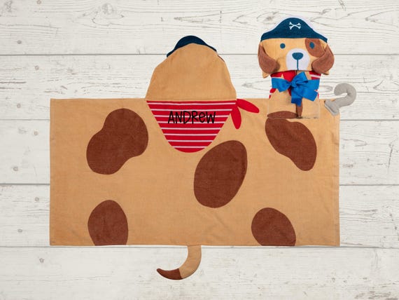 Children's Hooded Beach Towel FREE Personalization Embroidery