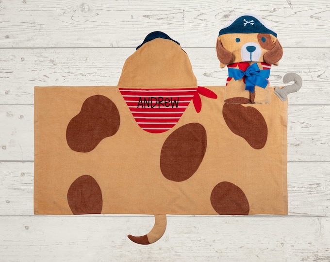 Children's Hooded Beach Towel FREE Personalization Embroidery