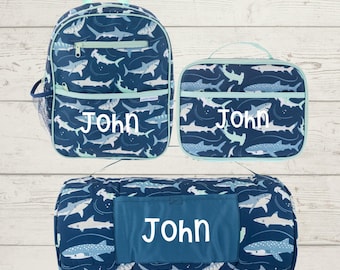 All Over Print Nap Mat, Junior Backpack and Lunchbox Set with Embroidery Personalization