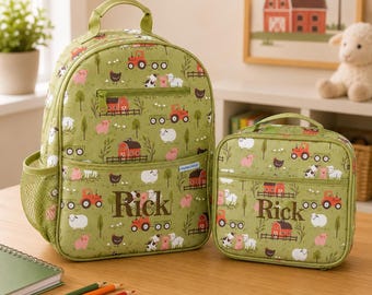 Junior Backpack and Lunchbox Set with Embroidery Personalization