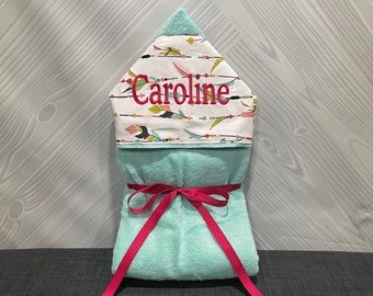 Monogrammed Hooded Baby Towel: Custom Embroidered Kids Bath Towel